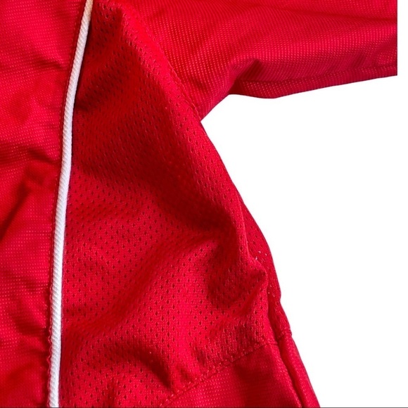 Rawlings Men’s 1/4 Zip Short Sleeved Red Wind Breaker Jacket - Picture 4 of 10